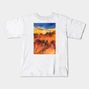 Tuscan hills under a blue sky Kids T-Shirt